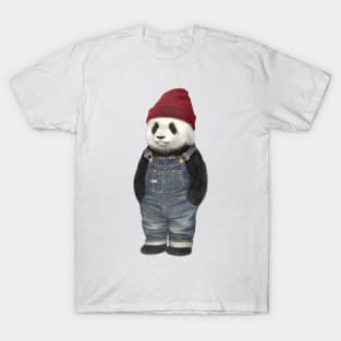 Red beenie panda T-Shirt